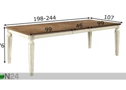Jatkettava ruokapöytä 198/244x107 cm
