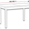 Jatkettava ruokapöytä 120-160x70 cm