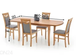 Jatkettava ruokapöytä 160/240x90 cm