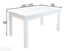 Jatkettava ruokapöytä 140-195x80 cm
