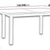 Jatkettava ruokapöytä 160-200x80 cm