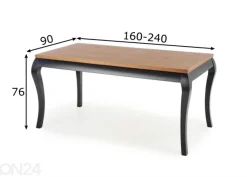 Jatkettava ruokapöytä160/240x90 cm