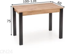 Jatkettava ruokapöytä 100/138x60 cm