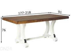 Jatkettava ruokapöytä 177/218x91 cm