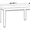 Jatkettava ruokapöytä 140-180x80 cm