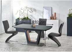Jatkettava ruokapöytä 160/200x90 cm