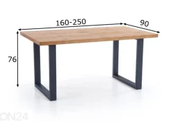 Jatkettava ruokapöytä 160/250x90 cm