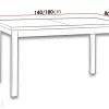 Jatkettava ruokapöytä 140-180x80 cm