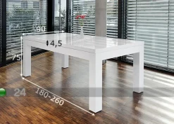 Jatkettava ruokapöytä 180-260x90 cm