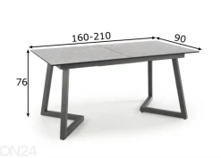 Jatkettava ruokapöytä 160/210x90 cm