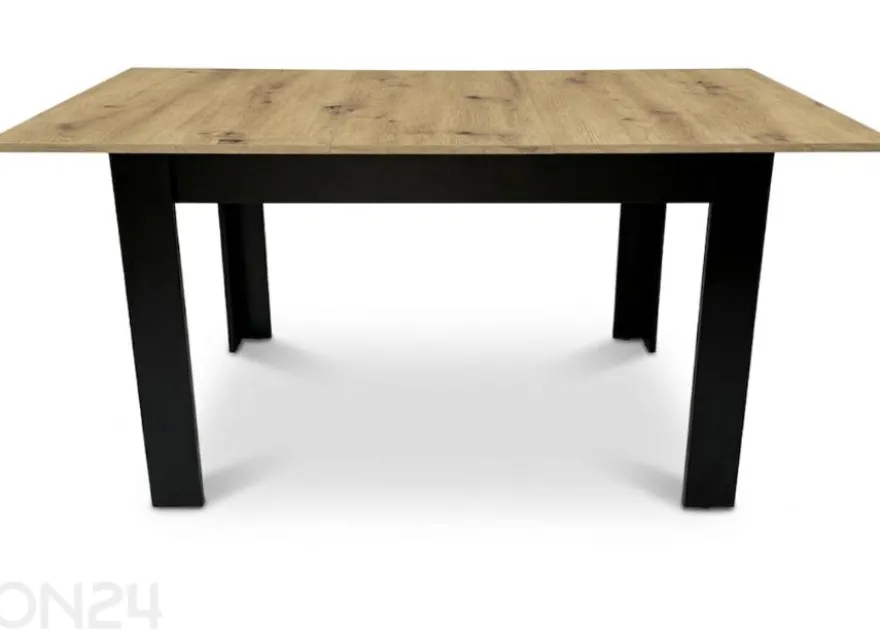 Jatkettava ruokapöytä 80x120/160 cm, artisan tammi/musta