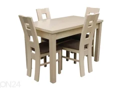 Jatkettava ruokapöytä 70x120-160 cm + 4 tuolia