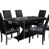 Jatkettava ruokapöytä 90x160-210 cm + 6 tuolia