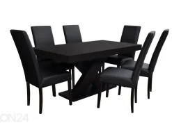Jatkettava ruokapöytä 90x160-210 cm + 6 tuolia