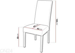 Jatkettava ruokapöytä 90x160-210 cm + 6 tuolia