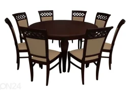 Jatkettava ruokapöytä 150x150-200 cm + 8 tuolia