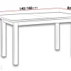 Jatkettava ruokapöytä 80x140-180 cm + 6 tuolia