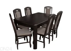 Jatkettava ruokapöytä 90x150-230 cm + 6 tuolia