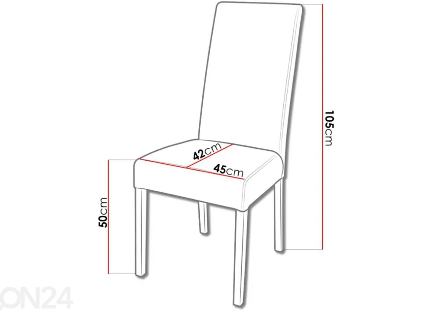 Jatkettava ruokapöytä 80x160-200 cm + 6 tuolia