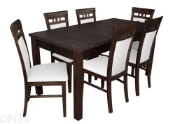 Jatkettava ruokapöytä 80x160-200 cm + 6 tuolia