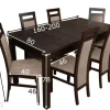 Jatkettava ruokapöytä 80x160-200 cm + 6 tuolia