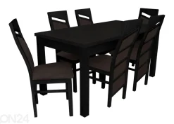 Jatkettava ruokapöytä 80x160-200 cm + 6 tuolia