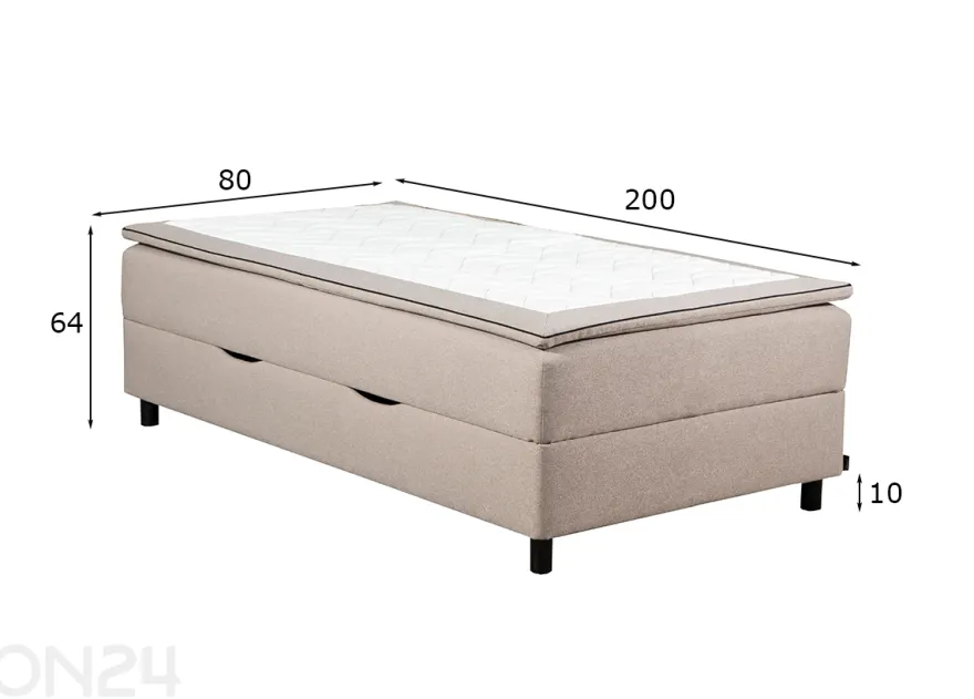 Jenkkisänky vuodevaatelaatikolla RMPLux 80x200 cm