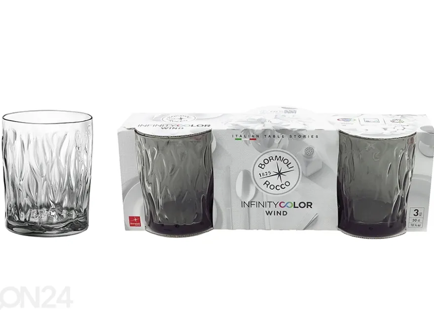 Juomalasi Bormioli Rocco Wind onyx, 30 cl, 3 kpl