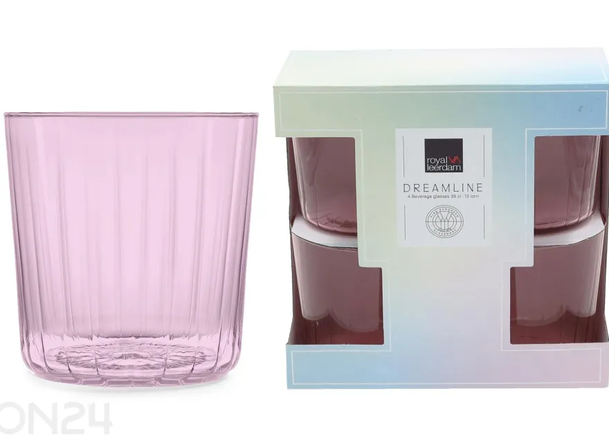Juomalasi Dreamline vaaleanpunainen 37 cl, 4 kpl