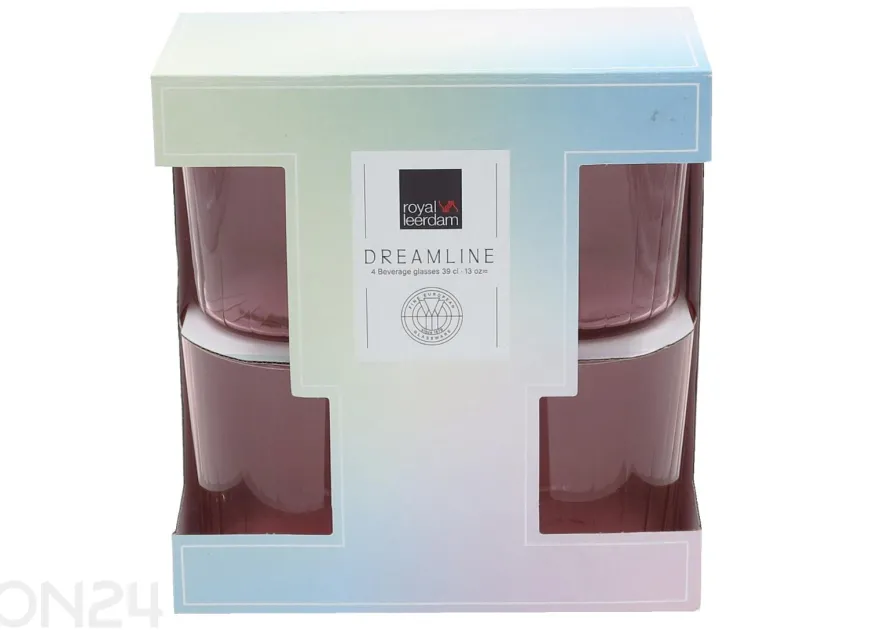 Juomalasi Dreamline vaaleanpunainen 37 cl, 4 kpl