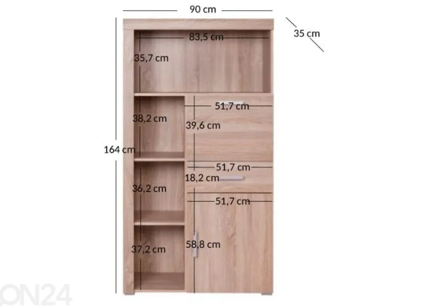 Kaappi Damis 90 cm