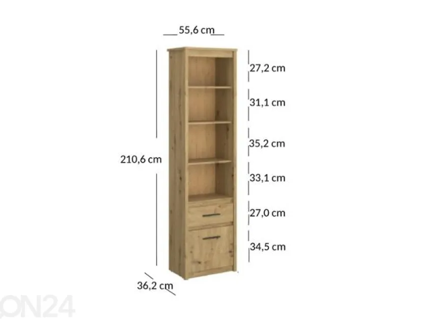Kaappi/hylly Ayson 55,6 cm