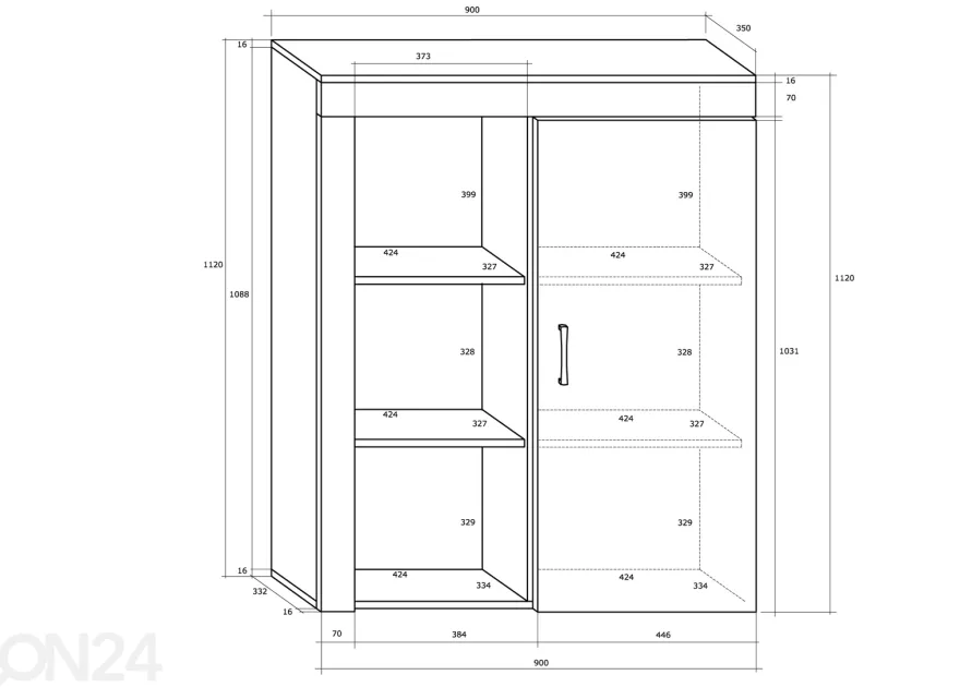 Kaappi Keana 90 cm