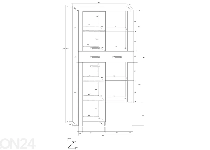 Kaappi Midleton 90 cm