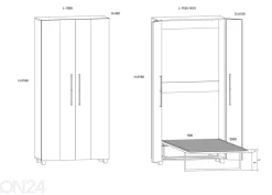 Kaappisänky Bweeng 90x200 cm