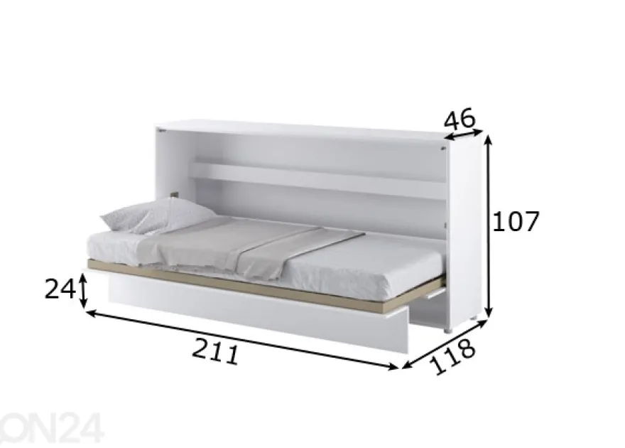 Kaappisänky Lenart BED CONCEPT 90x200 cm