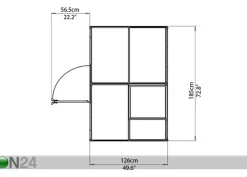 Kasvihuone Palram Hybrid 1,85x1,26 m, 2,33 m²