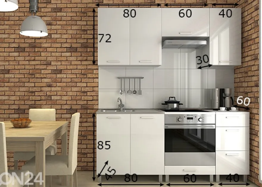 Keittiökalusteet 180 cm