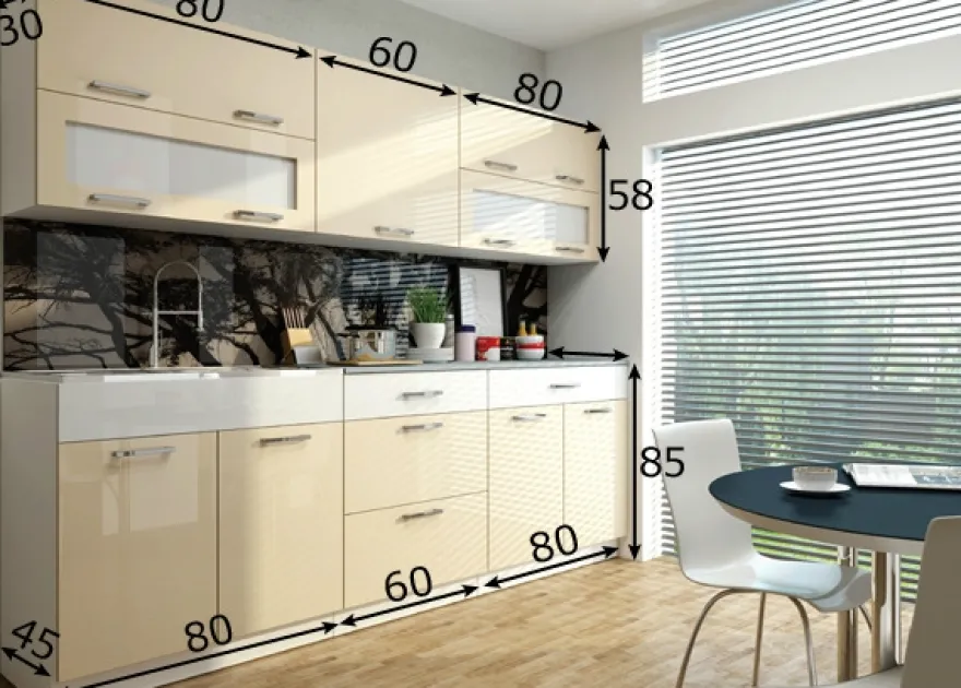 Keittiökalusteet 220 cm