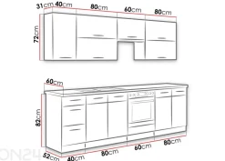 Keittiökalusteet Vigo II 260 cm