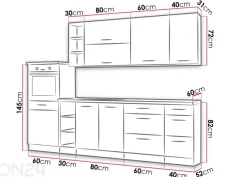 Keittiökalusteet Vigo IV 270 cm