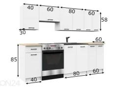 Keittiökalusteet Visby 240 cm
