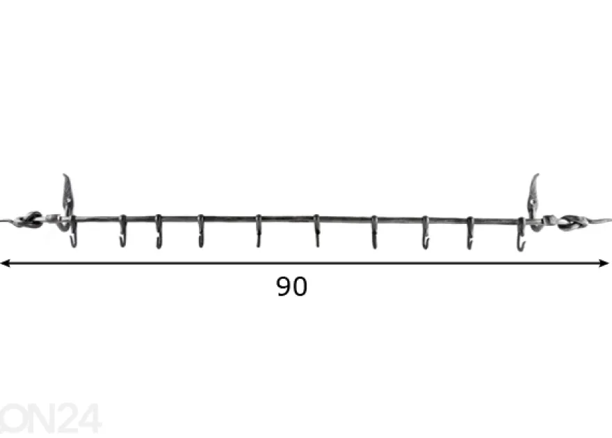 Keittiötanko, solmu 90 cm