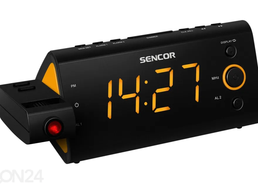 Kelloradio Sencor SRC330OR, musta/ oranssi
