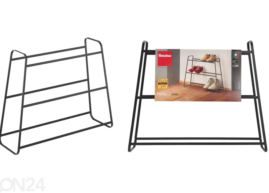Kenkäteline Derby 3, 52x18x45 cm, musta