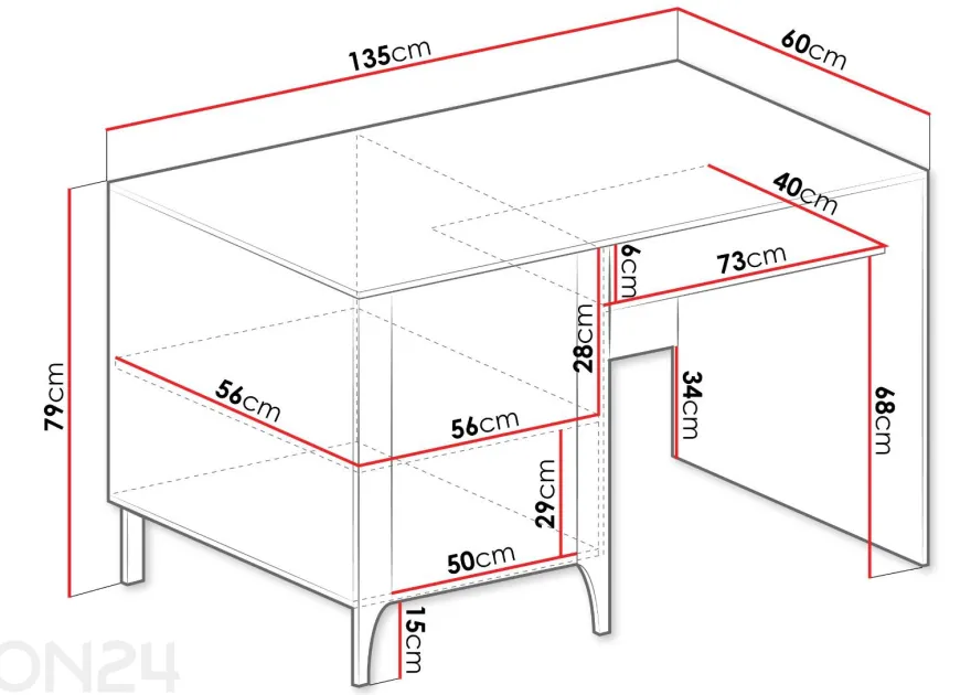 Kirjoituspöytä Malumi II 135 cm