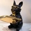 Koriste-esine / tarjotin Bull Dog, musta