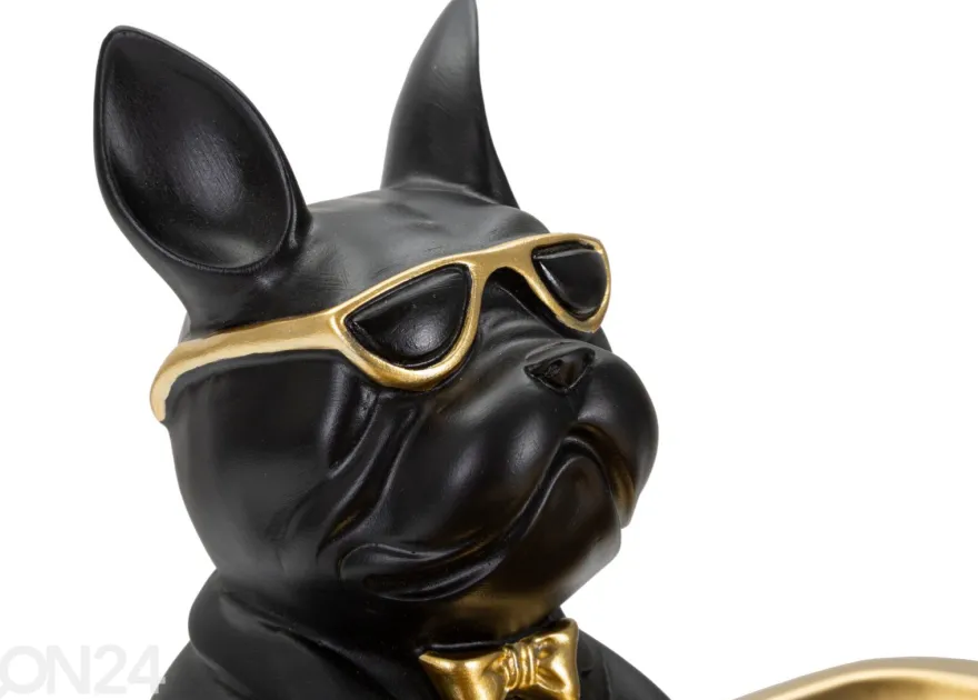 Koriste-esine / tarjotin Bull Dog, musta