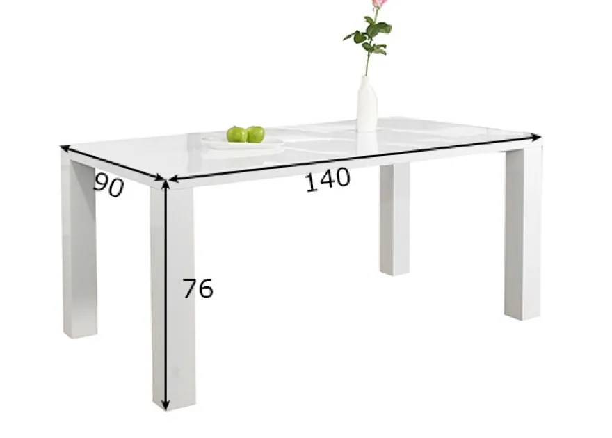 Korkeakiiltoinen ruokapöytä 90x140 cm