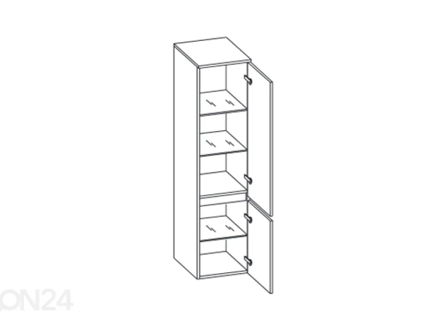 Korkea kylpyhuoneen kaappi 360